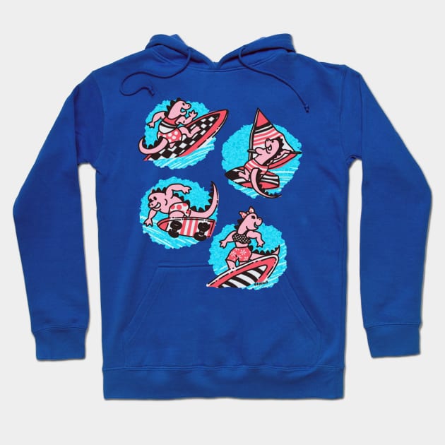 Epic Iguanas (Rockin Red Version) Hoodie by Jan Grackle